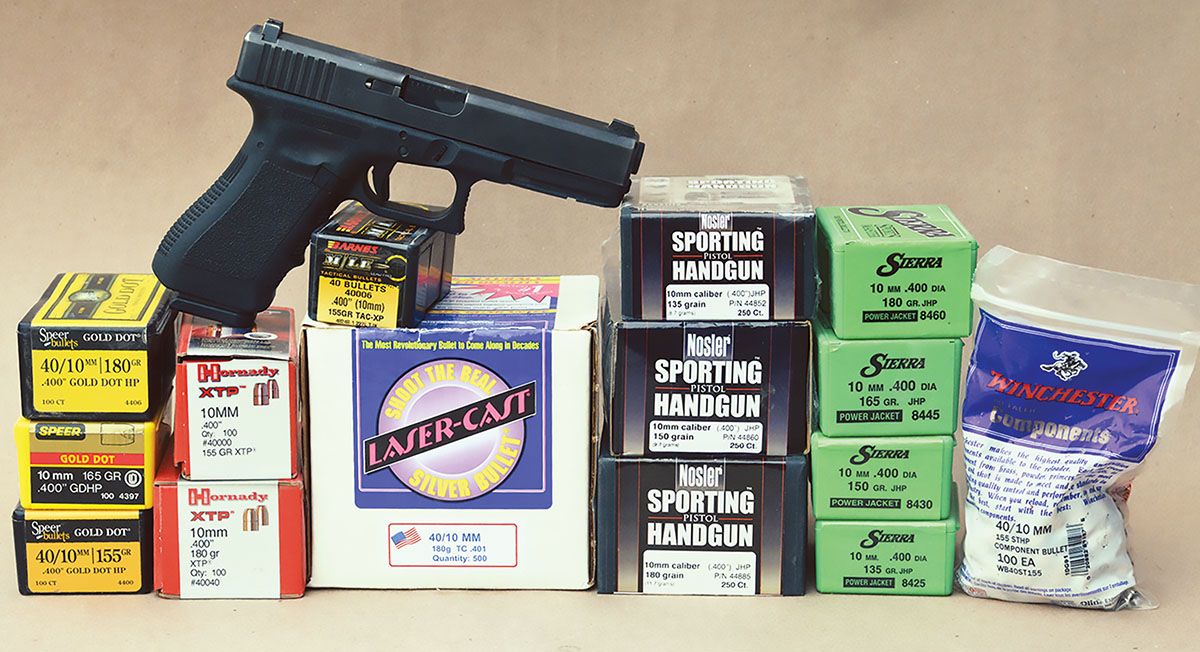 A variety of bullets are readily available for handloading the 40 S&W.